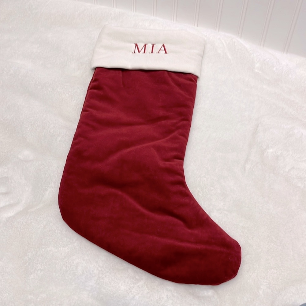 Pottery Barn Medium Classic Red Velvet Christmas Stocking